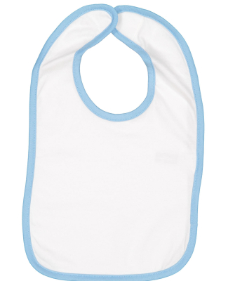 RS1004 Rabbit Skins Infant Jersey Contrast Trim Ve in White/ light blue