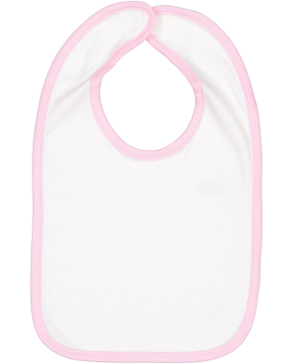 RS1004 Rabbit Skins Infant Jersey Contrast Trim Ve in White/ pink