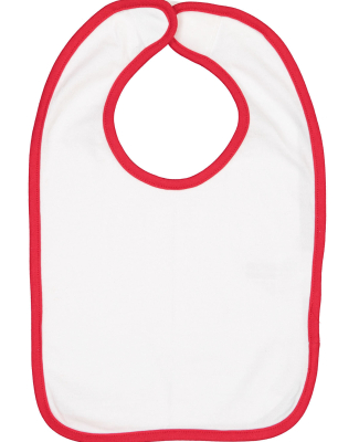 RS1004 Rabbit Skins Infant Jersey Contrast Trim Ve in White/ red