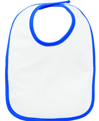 RS1004 Rabbit Skins Infant Jersey Contrast Trim Ve in White/ royal