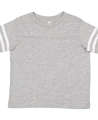 3037 Rabbit Skins Toddler Fine Jersey Football Tee in Vintage Heather/Blended White