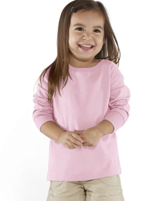 RS3302 Rabbit Skins Toddler Fine Jersey Long Sleev in Pink