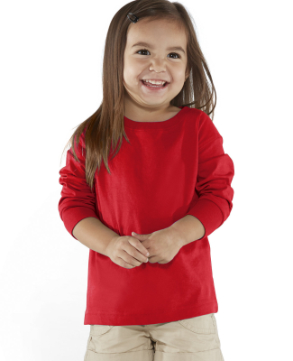 RS3302 Rabbit Skins Toddler Fine Jersey Long Sleev in Red