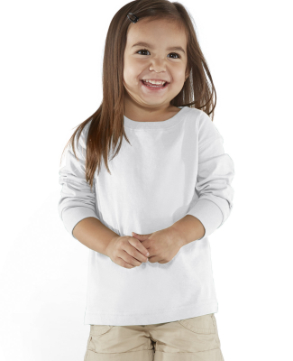 RS3302 Rabbit Skins Toddler Fine Jersey Long Sleev in White