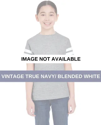 6137 LAT Jersey Youth Football Tee Vintage True Navy/ Blended White
