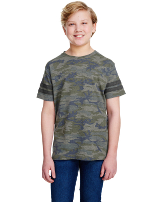 6137 LAT Jersey Youth Football Tee in Vintage camo/vintage smoke