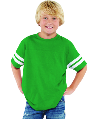 6137 LAT Jersey Youth Football Tee in Vintage green/blended white