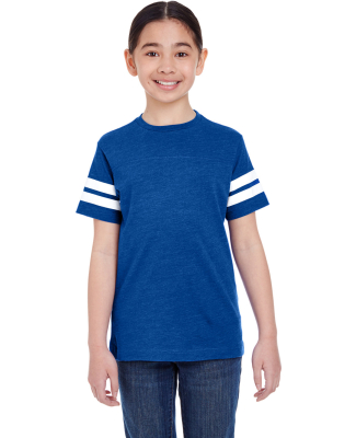 6137 LAT Jersey Youth Football Tee in Vintage royal/blended white