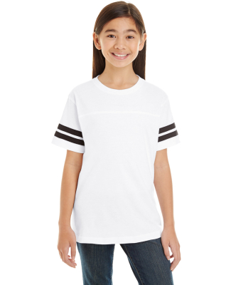 6137 LAT Jersey Youth Football Tee in White/black