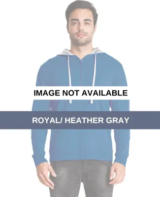 9601 Next Level French Terry Zip Up Hoodie Royal/ Heather Gray