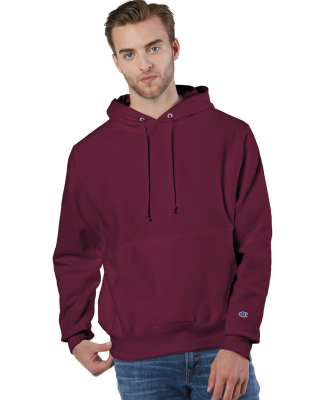 S1051 Champion Logo Reverse Weave Hoodie in Cardinal