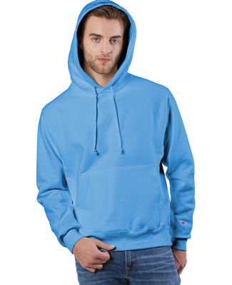 S1051 Champion Logo Reverse Weave Hoodie in Light blue