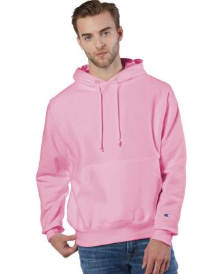 S1051 Champion Logo Reverse Weave Hoodie in Pink Candy