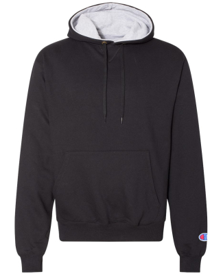 S1781 Champion Logo Cotton Max Pullover Hoodie in Black