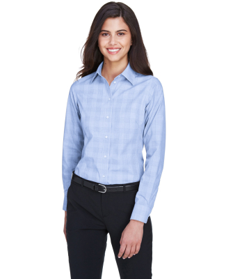 DG520W Devon & Jones Ladies' Crown Collection™ G in White/ light french blue/ french blue