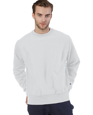 S1049 Champion Logo Reverse Weave Pullover in Silver grey