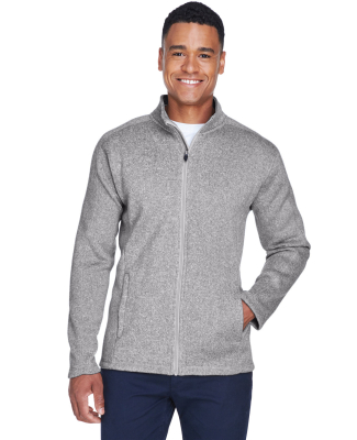 DG793 Devon & Jones Men's Bristol Full-Zip Sweater in Grey Heather