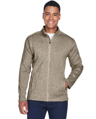 DG793 Devon & Jones Men's Bristol Full-Zip Sweater in Khaki heather