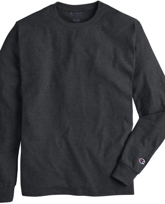 CC8C Champion Logo Long-Sleeve Tagless Tee in Charcoal heather