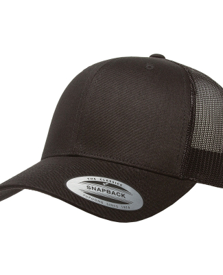 6606 Yupoong Retro Trucker Cap in Black