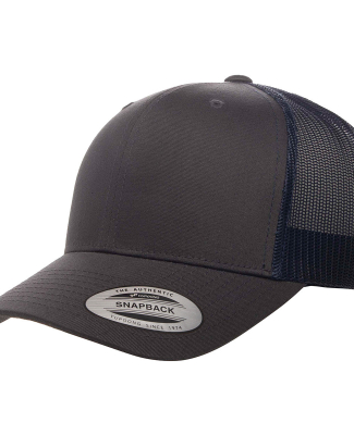 6606 Yupoong Retro Trucker Cap in Charcoal/ navy