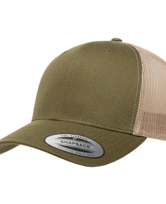 6606 Yupoong Retro Trucker Cap in Moss/ khaki