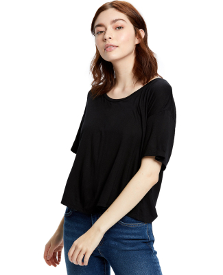 US Blanks US309 Modal Flowy Crop Top in Black