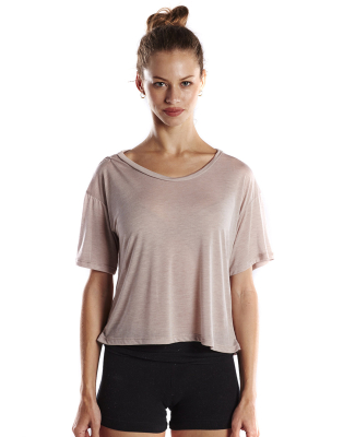 US Blanks US309 Modal Flowy Crop Top in Champagne