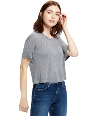 US Blanks US309 Modal Flowy Crop Top in Heather grey
