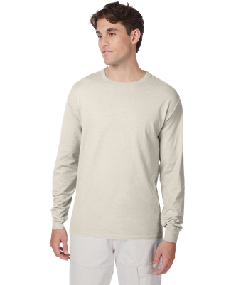 5186 Hanes 6.1 oz. Ringspun Cotton Long-Sleeve Bee in Natural