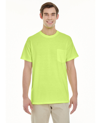 Gildan 5300 Heavy Cotton T-Shirt with a Pocket in Safety green