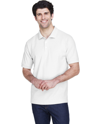 D100 Devon & Jones Men's Pima Pique Short-Sleeve P in White
