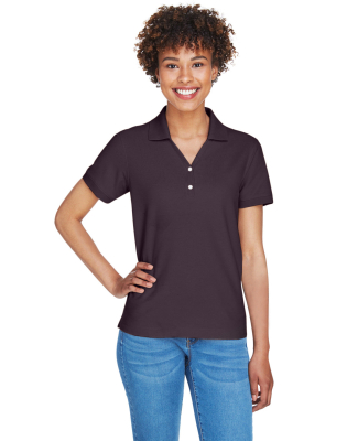 D100W Devon & Jones Ladies’ Pima Pique Short-Sle in Espresso