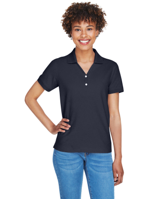 D100W Devon & Jones Ladies’ Pima Pique Short-Sle in Navy