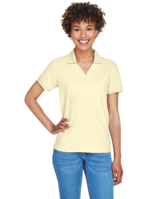 D100W Devon & Jones Ladies’ Pima Pique Short-Sle in Transparent yellow