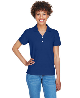 D100W Devon & Jones Ladies’ Pima Pique Short-Sle in True Royal