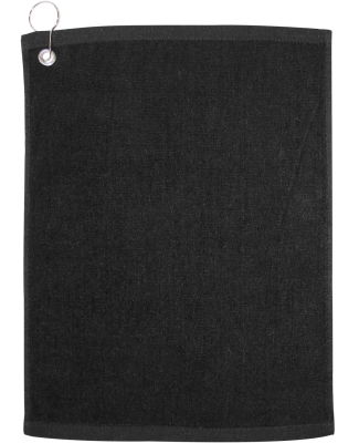 Carmel Towel Company C1518GH Velour Hemmed Towel w in Black
