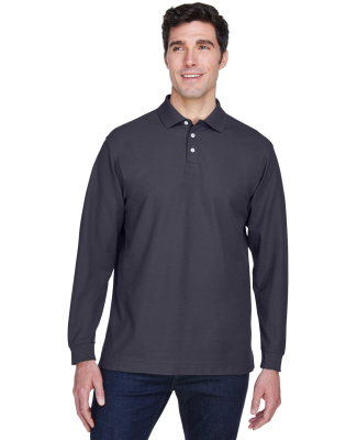 D110 Devon & Jones Men's Pima Pique Long-Sleeve Po in Navy