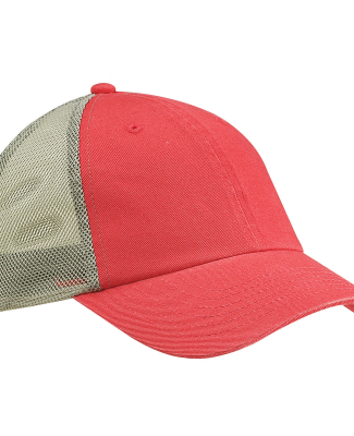 Big Accessories BA601 Washed Trucker Cap in Cosmo/ grey