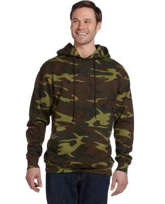 3969 Code V Camouflage Pullover Hooded Sweatshirt in Green woodland