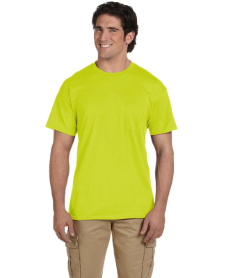 8300 Gildan 5.6 oz. Ultra Blend® 50/50 Pocket T-S in Safety green