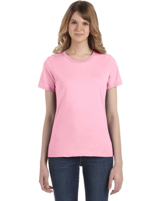 Anvil 880 Women's Lightweight Ringspun T-Shirt by  in Charity pink