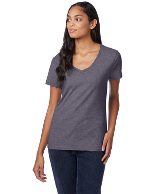 S04V Nano-T Women's V-Neck T-Shirt in Charcoal heather