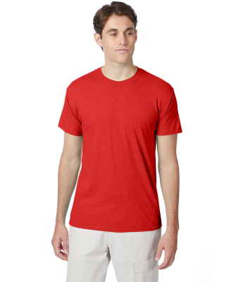 Hanes 42TB X-Temp Triblend T-Shirt with Fresh IQ o in Poppy red heather