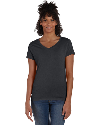 Hanes 42VT Women's V-Neck Triblend Tee with Fresh in Slate triblend