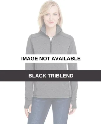 197 8433 Omega Stretch Terry Women's Quarter-Zip P Black Triblend