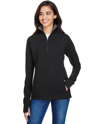 197 8433 Omega Stretch Terry Women's Quarter-Zip P BLACK