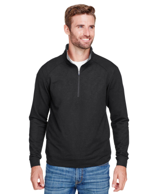 197 8434 Omega Stretch Terry Quarter-Zip Pullover in Black triblend