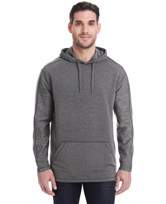 197 8435 Omega Stretch Terry Hooded Pullover in Charcoal triblend