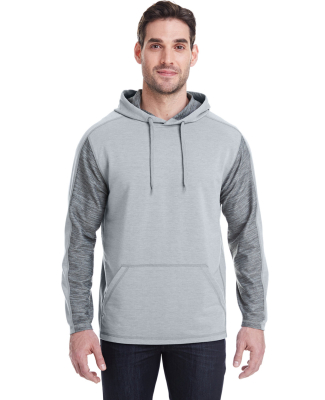 197 8435 Omega Stretch Terry Hooded Pullover in Silver grey triblend